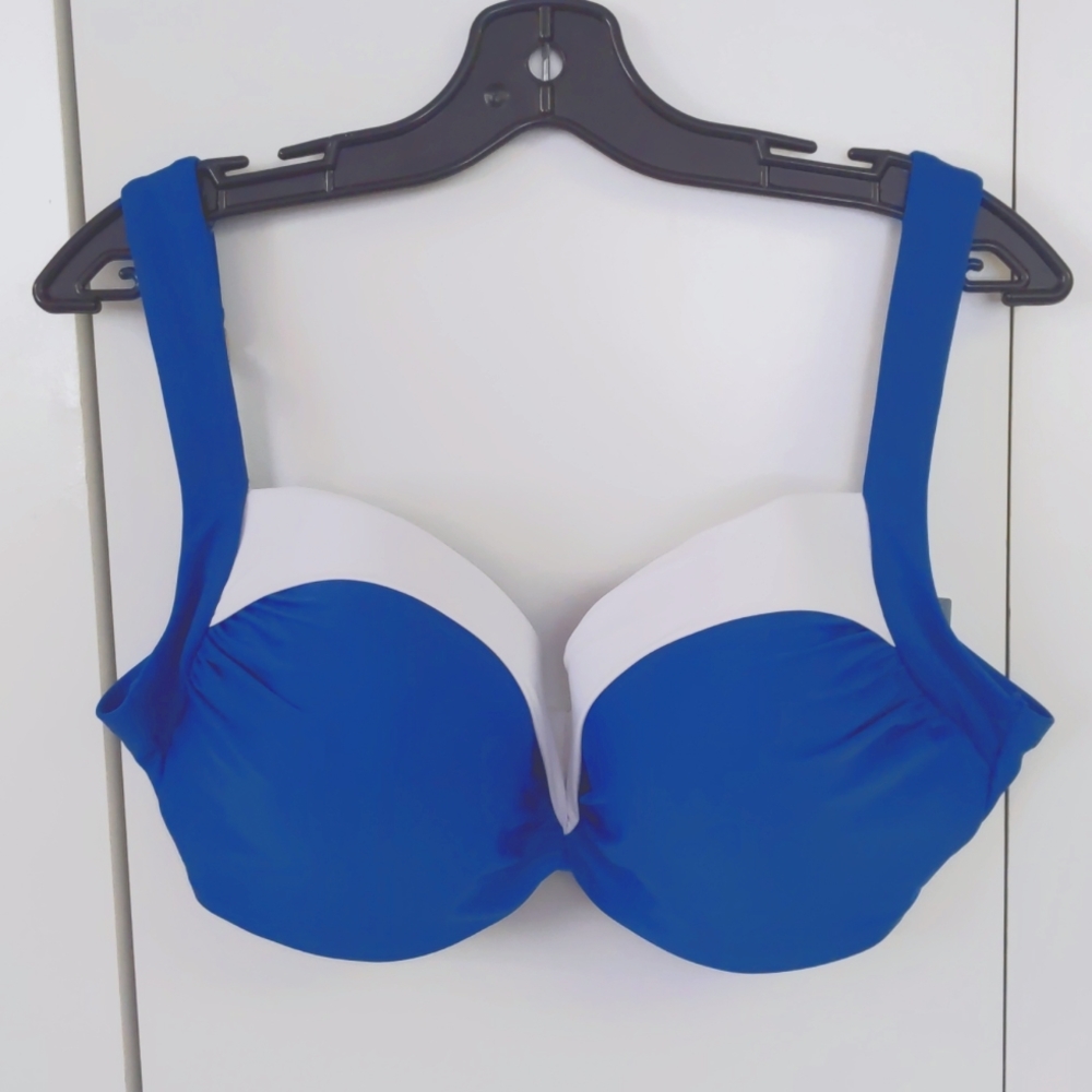Panache Portofino Bra Size Bikini Top. Petrol/White. Multiple Sizes.